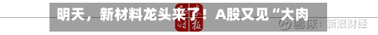 明天，新材料龙头来了！A股又见“大肉签”-第3张图片