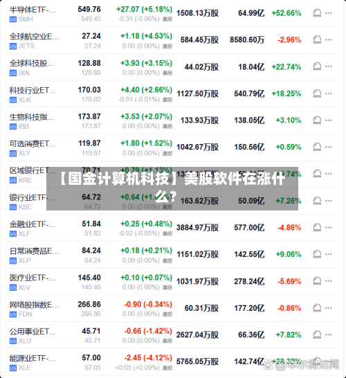 【国金计算机科技】美股软件在涨什么？