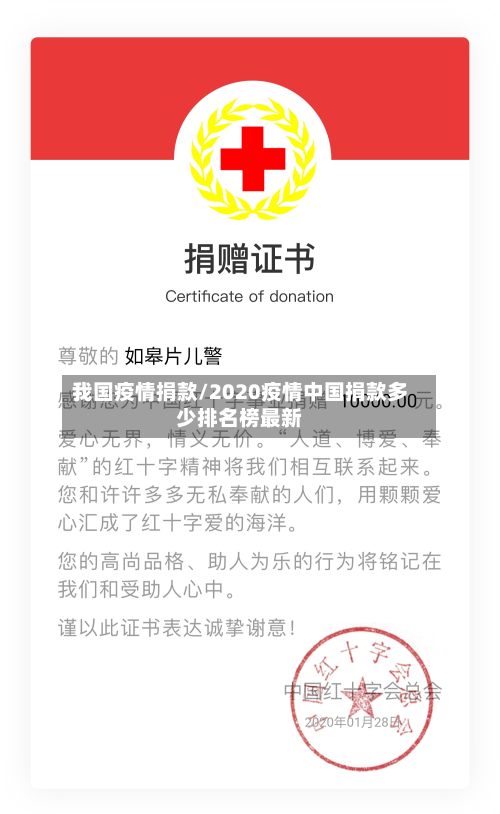 我国疫情捐款/2020疫情中国捐款多少排名榜最新-第3张图片