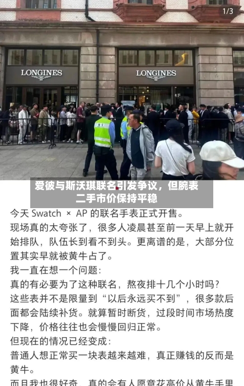 爱彼与斯沃琪联名引发争议，但腕表二手市价保持平稳-第3张图片