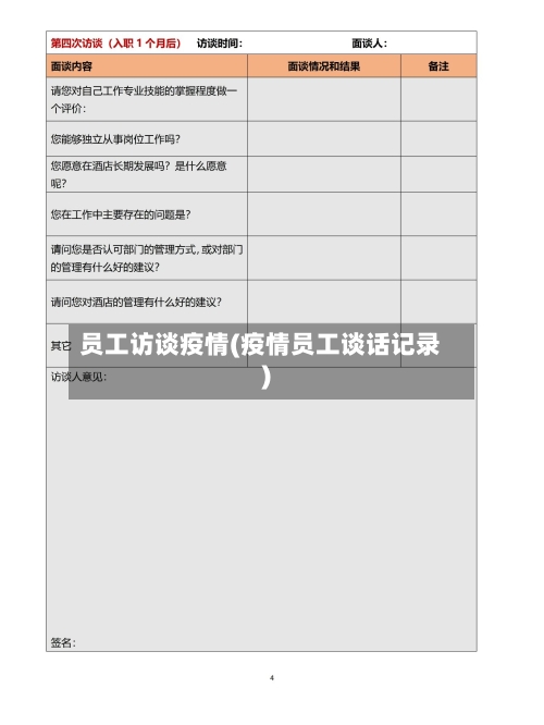 员工访谈疫情(疫情员工谈话记录)