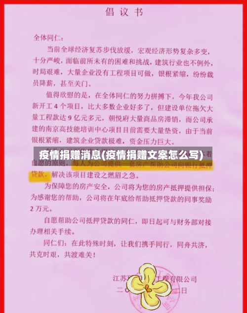 疫情捐赠消息(疫情捐赠文案怎么写)-第2张图片