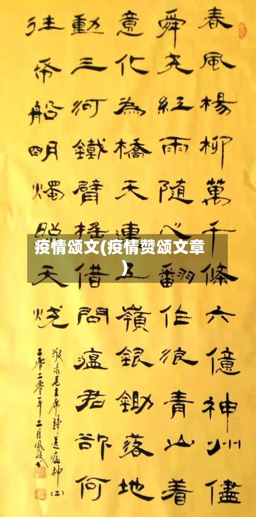 疫情颂文(疫情赞颂文章)-第2张图片
