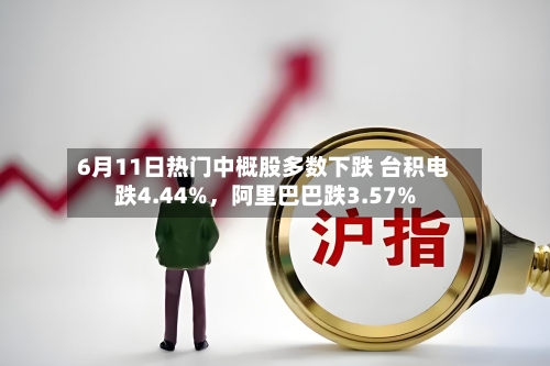 6月11日热门中概股多数下跌 台积电跌4.44%，阿里巴巴跌3.57%