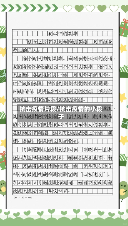 抗击疫情片段/抗击疫情的小段子