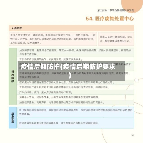 疫情后期防护(疫情后期防护要求)
