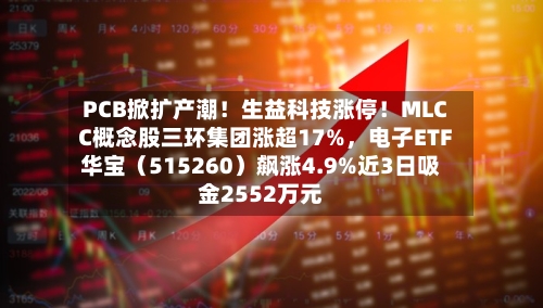 PCB掀扩产潮！生益科技涨停！MLCC概念股三环集团涨超17%	，电子ETF华宝（515260）飙涨4.9%近3日吸金2552万元-第3张图片