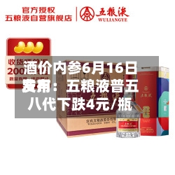 酒价内参6月16日费用发布：五粮液普五八代下跌4元/瓶-第2张图片