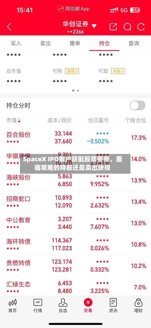 SpaceX IPO散户获配股票寥寥，面临艰难的持股还是卖出抉择-第3张图片