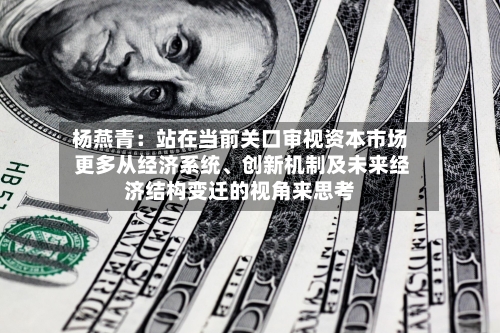 杨燕青：站在当前关口审视资本市场 更多从经济系统	、创新机制及未来经济结构变迁的视角来思考-第2张图片