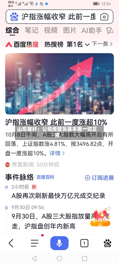山东玻纤：公司经营及基本面一切正常