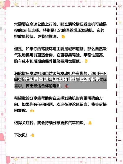 为什么自然吸气发动机维护成本更低？-第2张图片