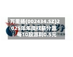 万里扬(002434.SZ)2025年年度权益分派：每10股派利0.5元-第2张图片