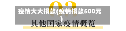 疫情大大捐款(疫情捐款500元)