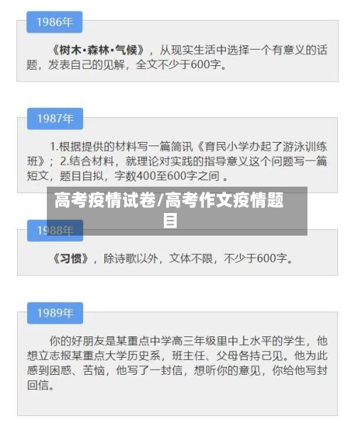 高考疫情试卷/高考作文疫情题目