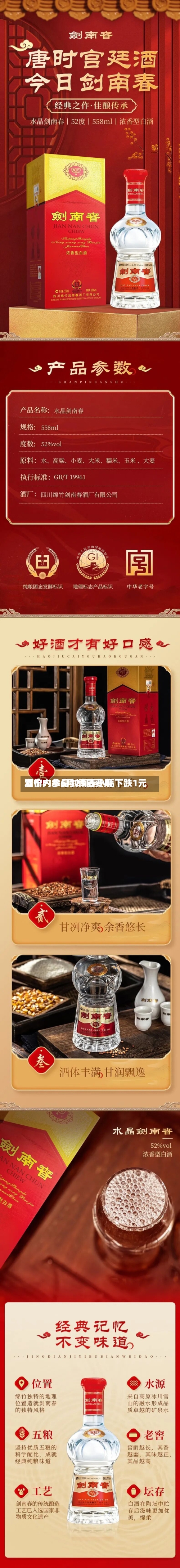 酒价内参6月25日费用发布：水晶剑南春小幅下跌1元-第3张图片
