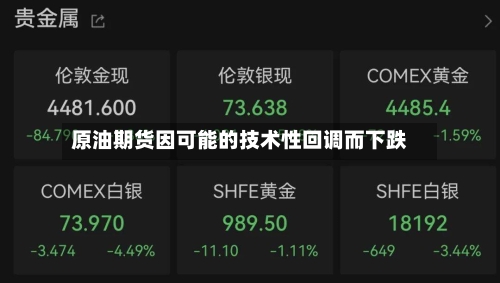 原油期货因可能的技术性回调而下跌