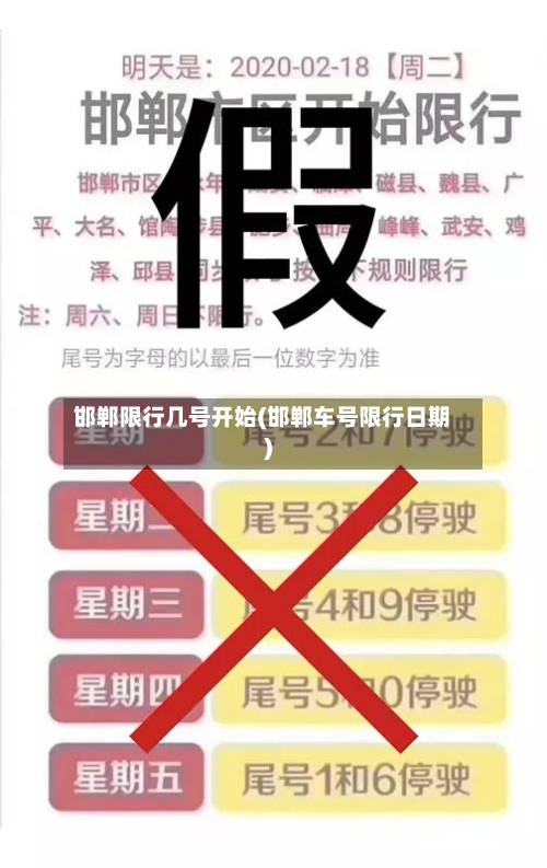 邯郸限行几号开始(邯郸车号限行日期)