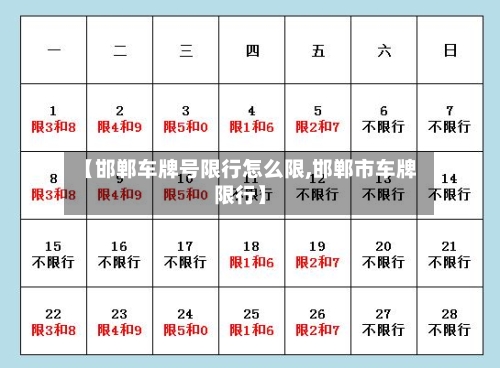 【邯郸车牌号限行怎么限,邯郸市车牌限行】