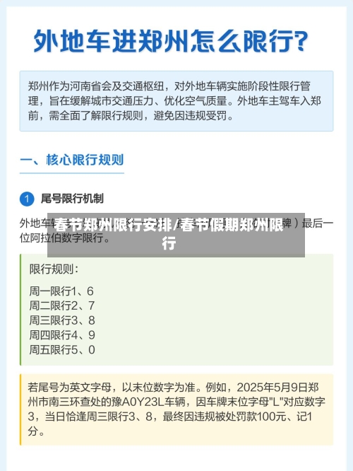 春节郑州限行安排/春节假期郑州限行-第3张图片