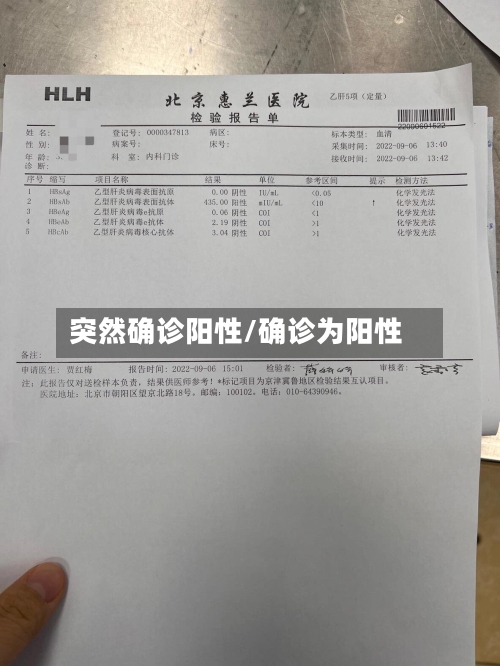 突然确诊阳性/确诊为阳性