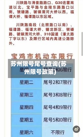 苏州限号尾号查询(苏州限号政策)